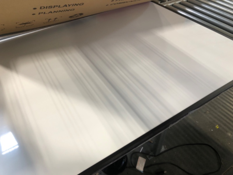Photo 1 of VIZ-PRO Magnetic Dry Erase White Board, 48 X 36 Inches, Black Aluminium Frame Black 48 X 36 Inches