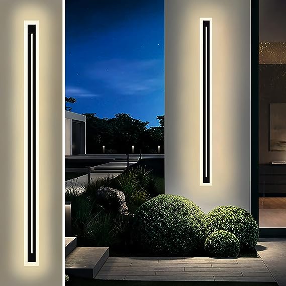 Photo 1 of ACGOOD Modern Outdoor Wall Lights, LED 59W Long Wall Lamp, 66.8IN Acrylic Wall Sconce Light, Wall Mount Exterior Light Fixture Suitable for Corridors, Hallways, Gardens, Courtyards