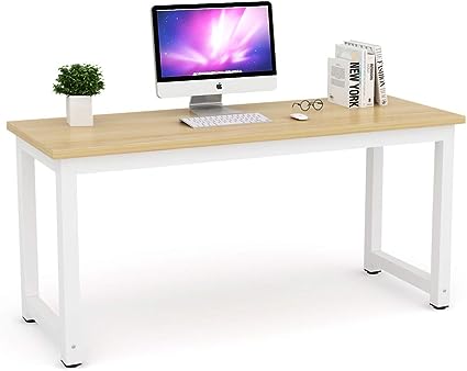 Photo 1 of Tribesigns Computer Desk, 63 inch Large Office Desk Computer Table Study Writing Desk Workstation for Home Office, Walnut
