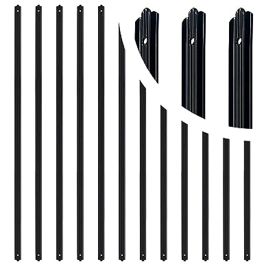 Photo 1 of 25 Pack Balusters for Deck Railing Black Metal Deck Balusters Aluminum Deck Spindles 32.25"x1" Flat Staircase Balusters or Deck Railing Stair Terrace