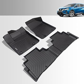 Photo 1 of ANBINGO®-Floor Mats Custom for Nissan Murano 2023 2022 2021 2020 2019 2018 2017.5 All Weather Waterproof Car Mats Guard Heavy Duty Automotive Floor Liners Accessories Front& Rear Row Full Set Black