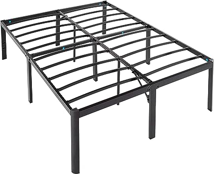 Photo 1 of Amazon Basics Heavy Duty Non Slip Bed Frame with Steel Slats, Easy Assembly, 18 inches, Full, Black