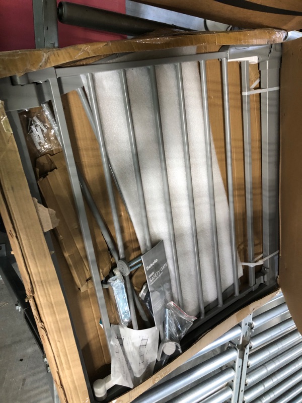 Photo 1 of Mom's Choice Award Winner-BABELIO Metal Baby Gate, 29-48'' Wide Pet Gate, Walk Thru Child Safety Gate with Door, Pressure Mounted Dog Gate for Doorways & Stairs, with Y Spindle Rods
