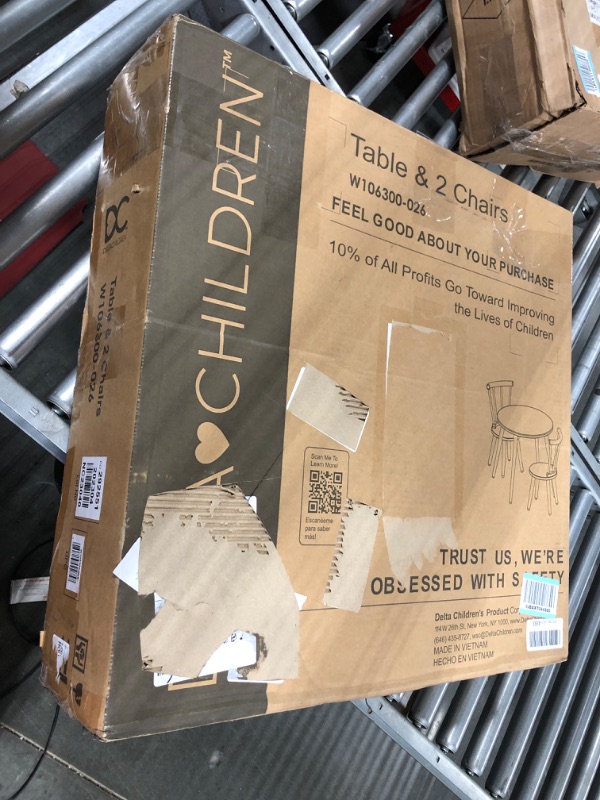Photo 1 of Delta Children Homestead Kids Table & 2 Chairs Set - Ideal for Arts & Crafts, Greenguard Gold Certified, Grey Chair Set and Table Grey