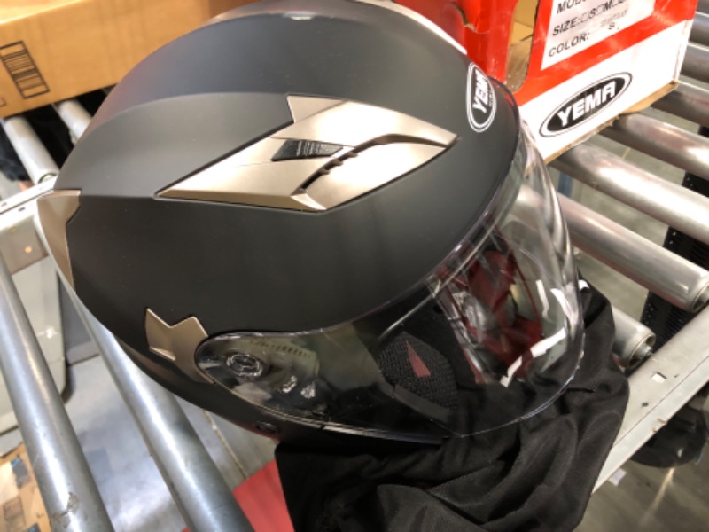Photo 1 of Motorcycle Open Face Helmet DOT Approved - YEMA Helmet YM-627 Motorbike Moped Jet Bobber Pilot Crash Chopper 3/4 Half Helmet with Sun Visor for Adult Men Women - Matte Black,Small Matte Black Small