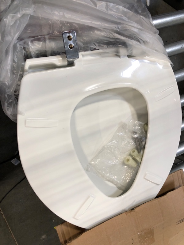 Photo 3 of BEMIS 1000CPT Paramount Heavy Duty OVERSIZED Closed Front Toilet Seat with 1,000 lb Weight limit will Never Loosen & Reduce Call-backs, ROUND/ELONGATED, Plastic, White
