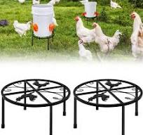 Photo 1 of 2Pcs Metal Stand for Chicken Feeder Waterer,Chicken Water Feeder Stand Holder with 4 Legs,Rustproof Iron Round Supports Rack for Buckets Barrels,Poultry Chicken Coop Accessories Outdoor Indoor