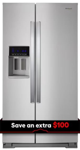 Photo 1 of Whirlpool 28.4-cu ft Side-by-Side Refrigerator with Ice Maker (Fingerprint Resistant Stainless Steel)
