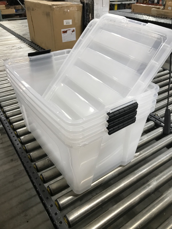 Photo 2 of IRIS USA 72 Qt. Plastic Storage Bin Tote Organizing Container with Durable Lid, 4 Pack