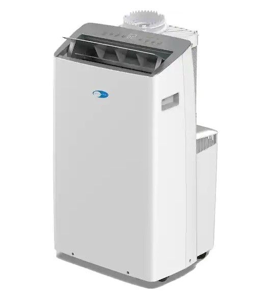 Photo 1 of 12,000 BTU Portable Air Conditioner Cools 600 Sq. Ft. with Dual Hose Inverter and SMART Wi-Fi in White
