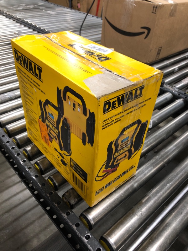 Photo 3 of DEWALT DXAEPS14 1600 Peak Battery Amp 12V Automotive Jump Starter/Power Station with 500 Watt AC Power Inverter, 120 PSI Digital Compressor, and USB Power , Yellow