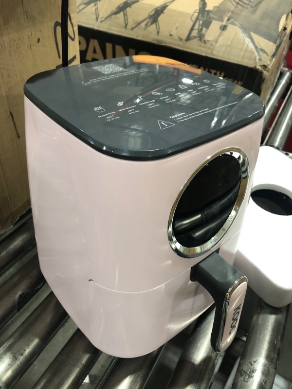 Photo 2 of [BUDDY GROUP] KOOC Large Air Fryer with Accessories, 4.5-Quart Electric Hot Oven Cooker, Free Cheat Sheet, LED Touch Digital Screen, 8 in 1, Customized Temp/Time, Nonstick Basket, Pink 4.5 Quart Pink with Accessory