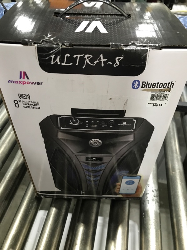 Photo 1 of MAXPOWER BLUETOOTH 8" PORTABLE SPEAKER KARAOKE 