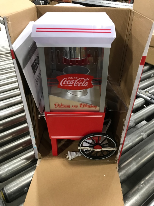 Photo 2 of Nostalgia Popcorn Maker, 12 Cups Coca-Cola Hot Air Popcorn Machine with Measuring Cap, Oil Free