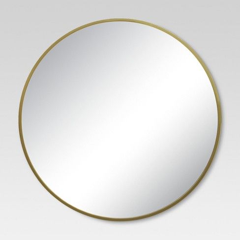 Photo 1 of 20" Round Decorative Wall Mirror Brass