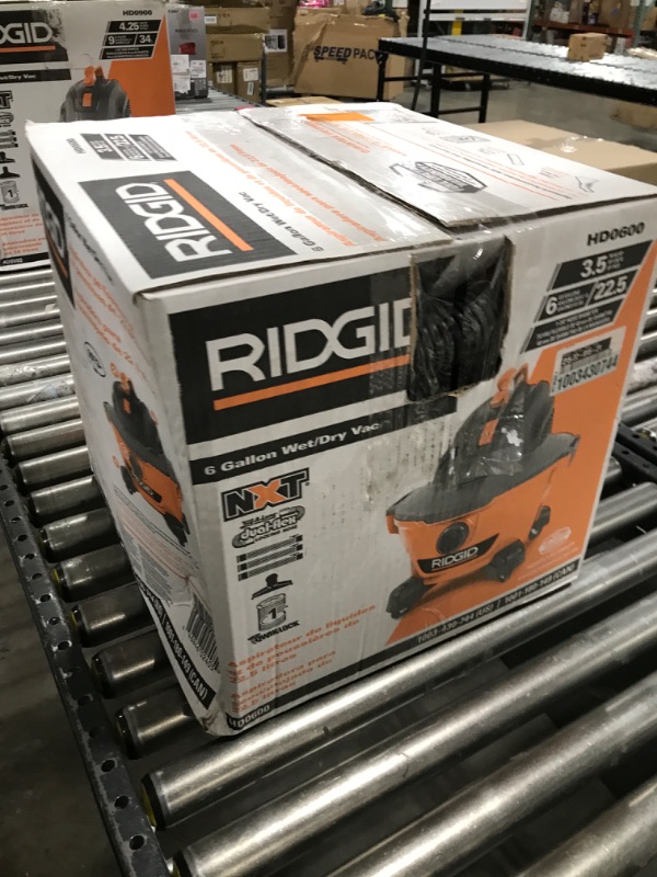 Photo 1 of RIDGID 6 Gallon 3.5 Peak HP NXT Wet/Dry Shop Vacuum with Filter, Locking Hose and Accessories