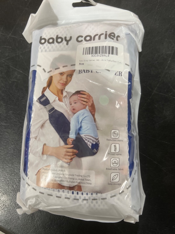 Photo 2 of Baby Sling Carrier, Adjustable One Shoulder Half Wrap Babies Holder Carrier, Breathable Mesh Fabric for Newborn to Toddler(Dark Blue)