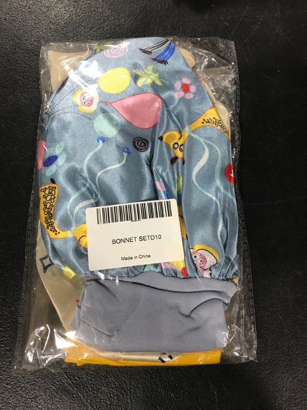 Photo 1 of 3 Pieces Kids Unicorn Satin Bonnet Wide Elastic Band Sleeping Cap Soft Silk Double Layer Night Hair Hats for Teens Toddler Child Baby 