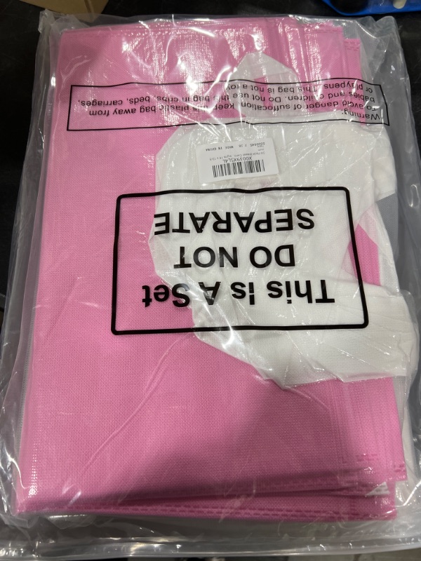 Photo 1 of 24 Pack Breast Cancer Awareness Pink Gift Bags Breast Cancer Tote Bags with Handle Ribbon Pink Party Favor Bags Breast Cancer Decorations for Party Pink Treat Bags, 12 Designs 16 x 13.8 inch