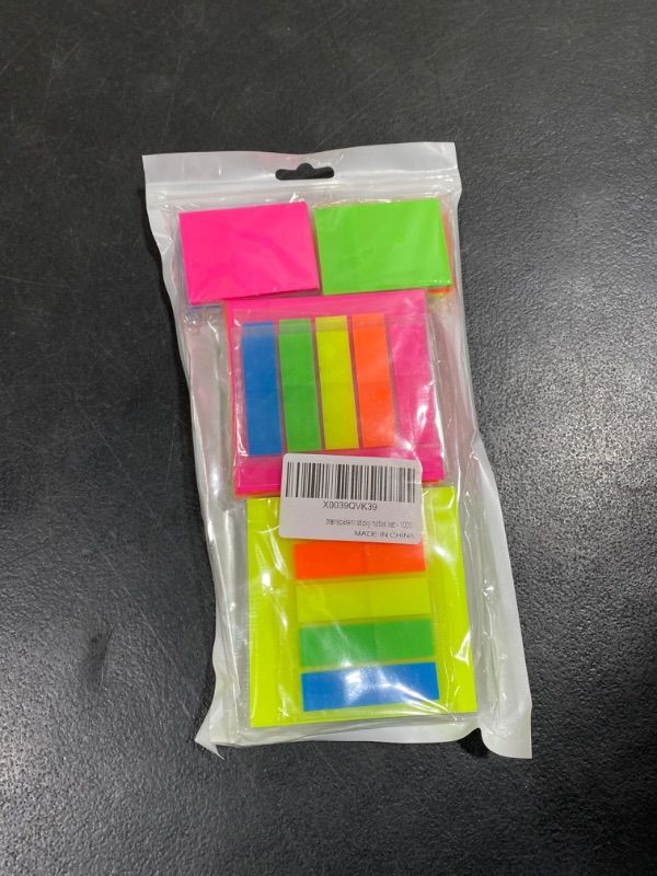 Photo 1 of DAUPIN 1000 Sheets Transparent Sticky Notes Set, Clear Sticky Notes 3 × 3 inch 8 Packs, Translucent Cute Note Pads 2 × 1.5 inch 6 Pads, Annotation Tabs 3 Packs, Bright Colors Easy to Post.