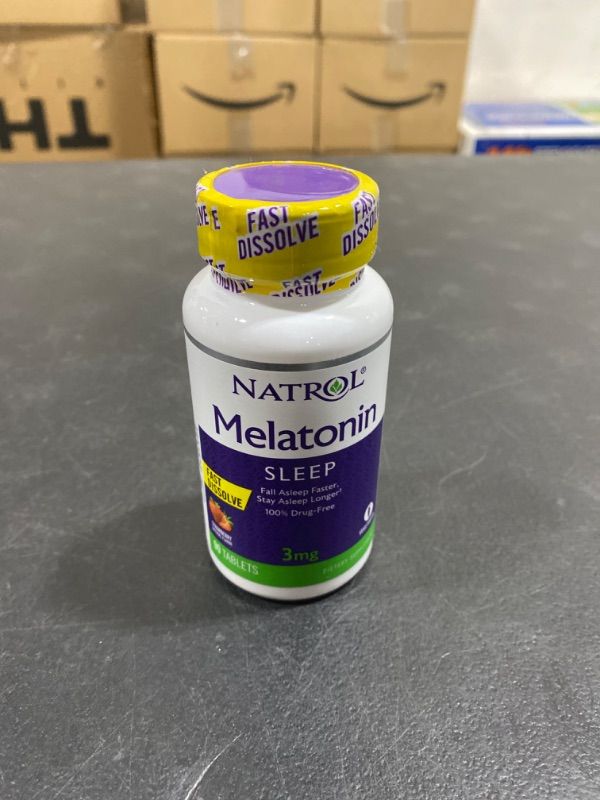 Photo 2 of Melatonin 3mg, Sleep Support, Fast Dissolve Tablets Strawberry 07/2024