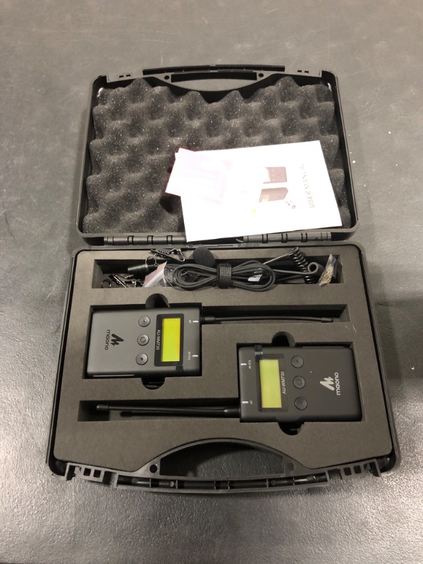Photo 1 of MAONO Wireless Lavalier Microphone System, Lapel Mic with -10dB Attenuation and Low Cut, Real-time Audio Monitoring, 48-Channel and Mute Compatible with Canon Nikon Sony DSLR, Camcorders(AU-WM730)