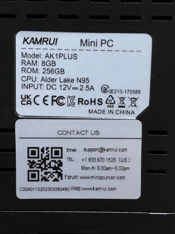 Photo 3 of KAMRUI Mini PC, AK1 PRO 8GB RAM 256GB SSD Mini Desktop Computer Intel Celeron N5105 Processor,Quad Core Micro Computer 4K, Support 2.5-inch SSD, 2.4G/ 5.0G WiFi, Gigabit Ethernet, HTPC
