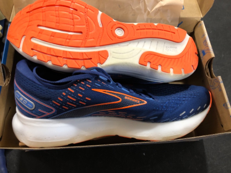 Photo 2 of Brooks Men's Glycerin 20 Neutral Running Shoe 13 Wide Blue Depths/Palace Blue/Orange