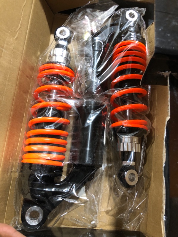 Photo 2 of 280mm 11 Inch Universal Motorcycle Shock Absorbers Rear Suspension 2PCS Compatible with Honda CB Yamaha Gokart(Orange) orange280mm