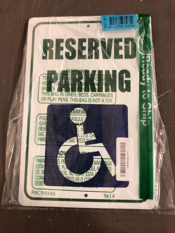 Photo 2 of 2 PC Handicap Reserved Parking Sign - 8x12 Aluminum Disabled Parking Sign - Handicap Parking Sign - No Parking Signs Indoor/Outdoor