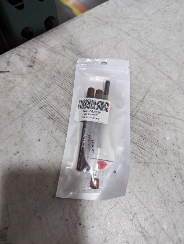 Photo 1 of 2 short eyebrow pencil with 1 pack eyebrow brush,1 pack eyebrow tool,#brownpen002
