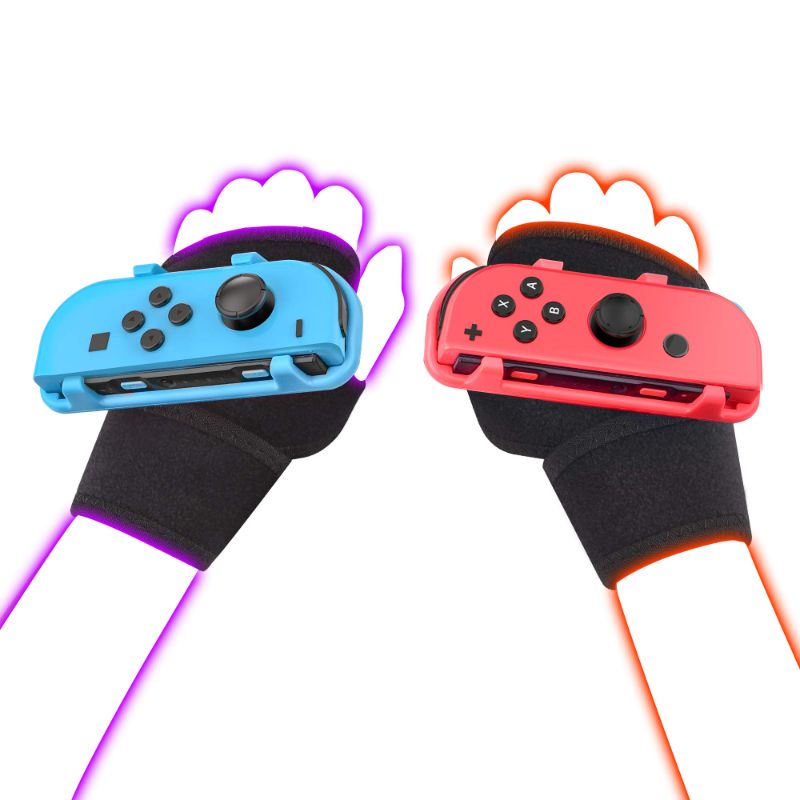 Photo 1 of Leyu Smart Wrist Strap for Switch Just Dance 2024 2023 2022 2021 2020 2019 Boxing Design (Free The Hands,Dance Freely with Rhythm) RedBlue