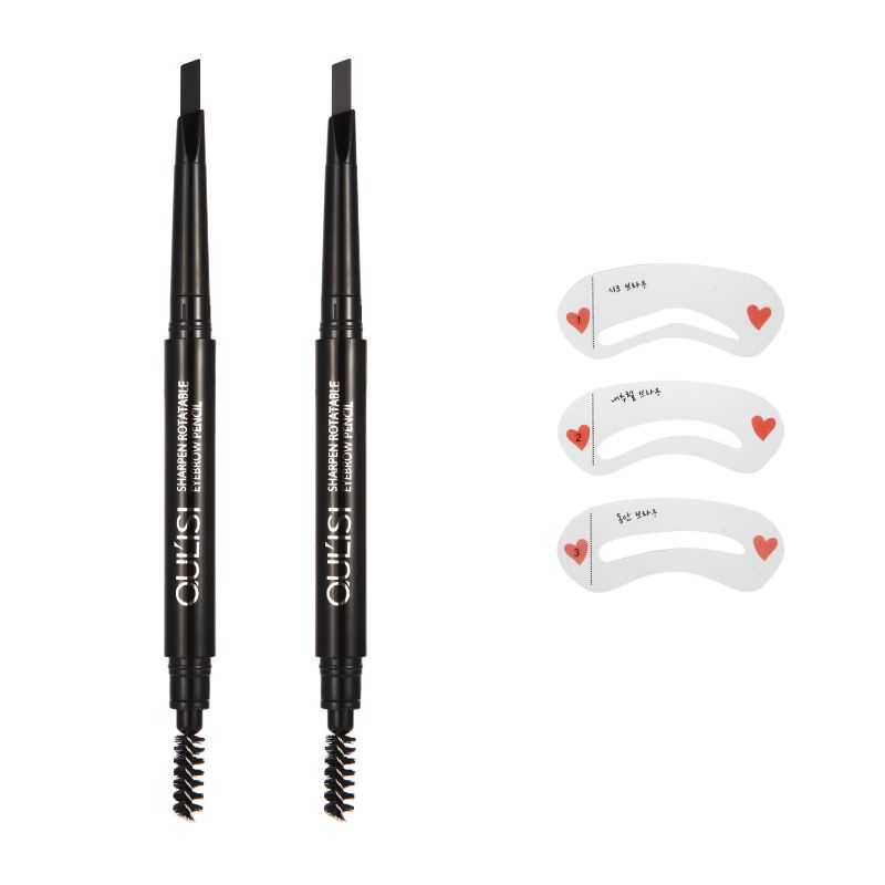 Photo 1 of 2 pack dark brown eyebrow pencil with 1 pack eyebrow tool,#brownpen003