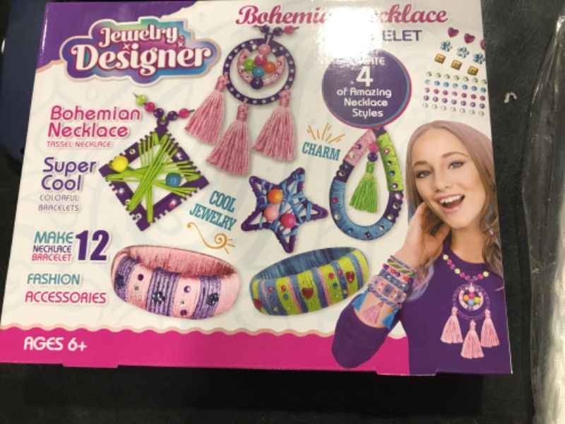 Photo 2 of Arts and Crafts for Kids Ages 6-8 8-12 DIY Fashion Friendship Necklace and Bracelet Making Kit Jewelry Crafts Supplies with Charms Beads Toys Set for Girls Beginner Birthday Gifts Xmas Party Favors