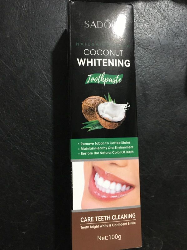 Photo 2 of Activated Coconut Charcoal Toothpaste Teeth Whitening Toothpaste, Vegan, Triclosan Free, Peroxide Free, SLS Free, Mint, 4 Ounce (1 Pack)
