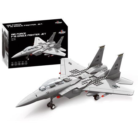 Photo 1 of Apostrophe Games F-15 Eagle Fighter Jet Air Force Building Block Set (262 Pieces) Air Plane Compatible with Leading Brand Building Bricks
