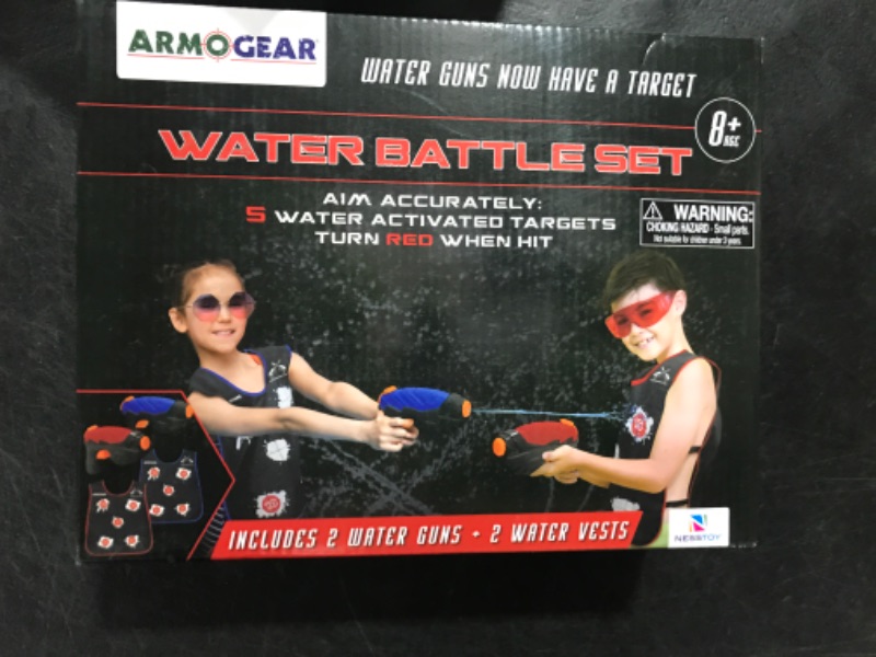 Photo 1 of ArmoGear Water Guns & Water Activated Vests | Summer Outdoor or Backyard Water Toy for Teen Kids | Great Outdoor Play Fun Toy for Kids Boys & Girls | Water Activated Vest Set Ages 8 Year + 2 pack vests & water guns