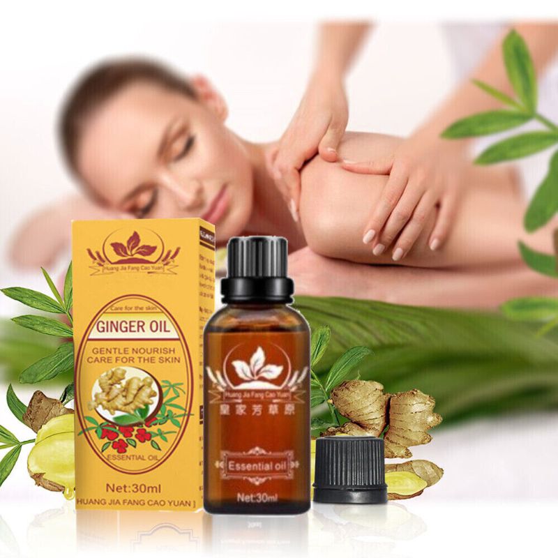 Photo 1 of 2 pack 30ml Natural Plants Lymphatic Drainage Ginger Oil Essential Oils Massage Therapy
