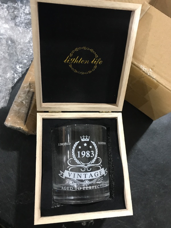 Photo 1 of 1983 Glass With Wooden Box 