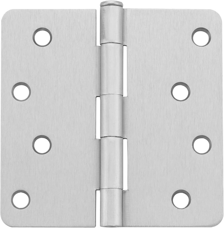 Photo 1 of 18 Pack Haliwu/Door Hinges Brushed Nickel, 4 in Door Hinges, Interior Door Hinges 1/4'' Radius Rounded Corner Hinges