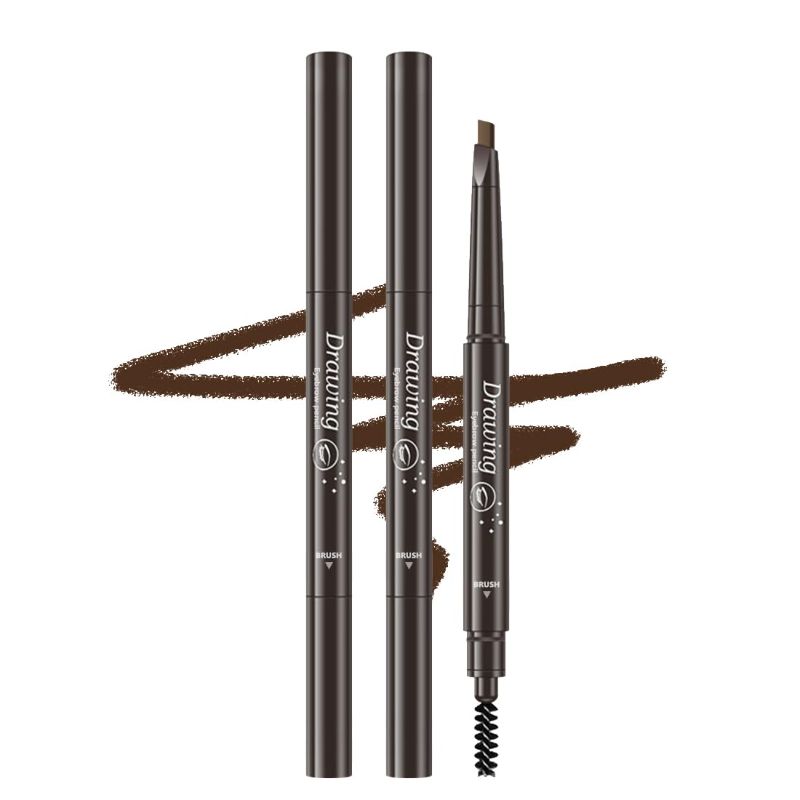 Photo 1 of 3 Classic Eyebrow Pencils,Long Lasting, Waterproof, Double-headed Automatic Rotating Eyebrow Pencil,[3-in-1]Eyebrow Pencil *3;Dark Brown #-0907031 