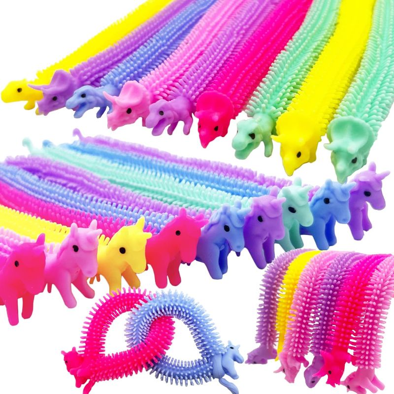 Photo 1 of 20 PCS Stretchy Fidget Toy,Colorful Dinosaur Stretchy Strings Fidget Toy,Sensory Fidget Worm Stretch Toys for Children's Day Gift,Kids,Adults,Stress Relief,Calming and Relaxing Present 