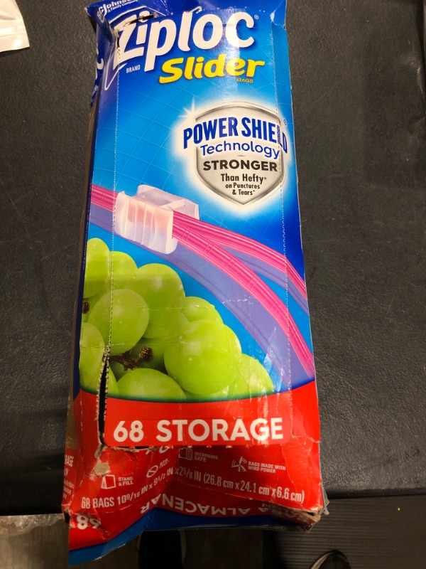 Photo 2 of Ziploc Gallon Food Storage Slider Bags, Power Shield Technology for More Durability, 68 Count 68 Count (Pack of 1)