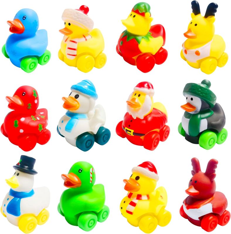 Photo 1 of Cherislpy 12 Pcs Christmas Rubber Ducks Cars Soft Bath Toy Vehicles for Babies Kids Girls Boys Birthday Gifts,Christmas Party Favors,Christmas Stocking Stuffers(Christmas) 