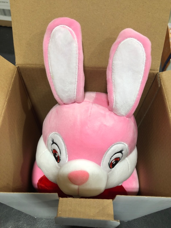 Photo 2 of 13 Inches Valentines Day Plush Stuffed Rabbit with Red Heart, Cute Stuffed Rabbit Animal Toys, Valentine's Day Easter Gifts Plush Bunny Love You for Kids Boys Girls Couple Mom Boyfriend Girlfriend