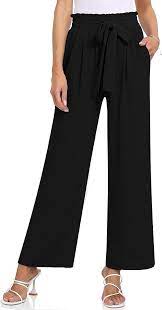 Photo 1 of  SySea Women's Casual Ankle Pants Elastic Tie Waist Work Dress Cropped Capris Pants with Pockets SIZE M 