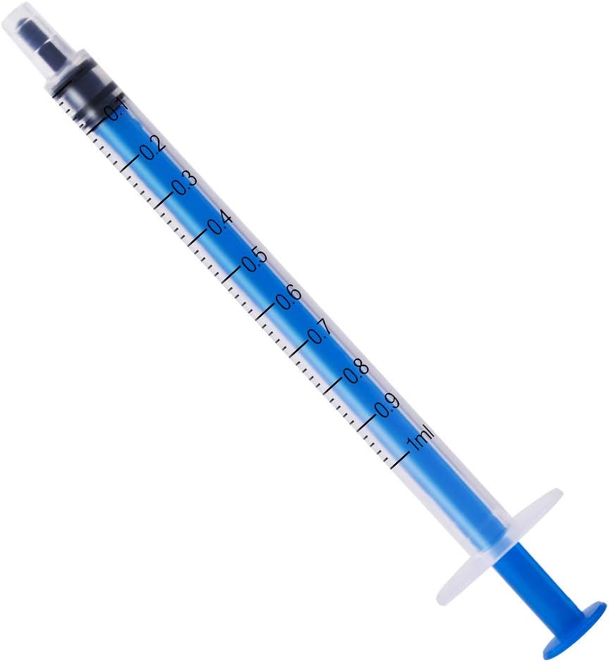 Photo 1 of 20 Pack - 1ml Plastic Syringe with Measurement, No Needle Suitable for Refilling and Measuring Liquids, Feeding Pets, Oil or Glue Applicator…
