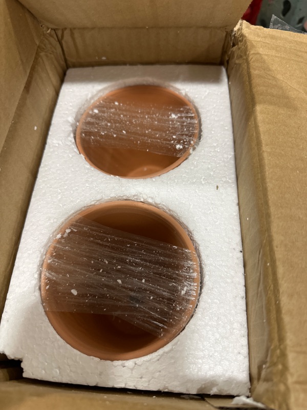 Photo 1 of 4 Inch Terracotta Pots with Saucer - 6 Pack Small Clay Plant Pots with Drainage Holes, Flower Pots with Tray, Terra Cotta Pots for Indoor Outdoor Plants, Crafts, Wedding Favor