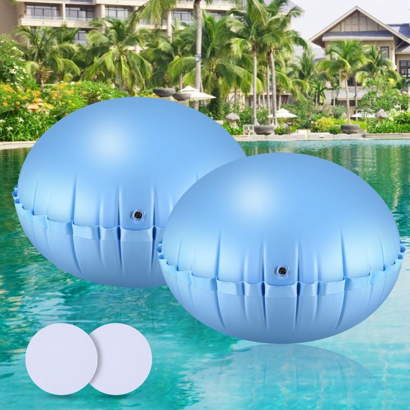 Photo 1 of 4 x 4 Ft Pool Pillow for Above Ground Pool, 2Pack Winter Pool Pillows for Support Swimming Pool Cover, Ultra Thick & Durable Resistant 0.6mm PVC Float Air Pool Pillow for Winterizing Closing Pools
