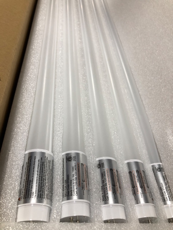 Photo 2 of 20 Pack 3CCT 4FT LED T8 Hybrid Type A+B Light Tube, 18W, 4000K/5000K/6500K Selectable, Plug & Play or Ballast Bypass, Single or Double End Powered, 2300lm, Frosted Cover, T8 T10 T12, 120-277V, UL, FCC